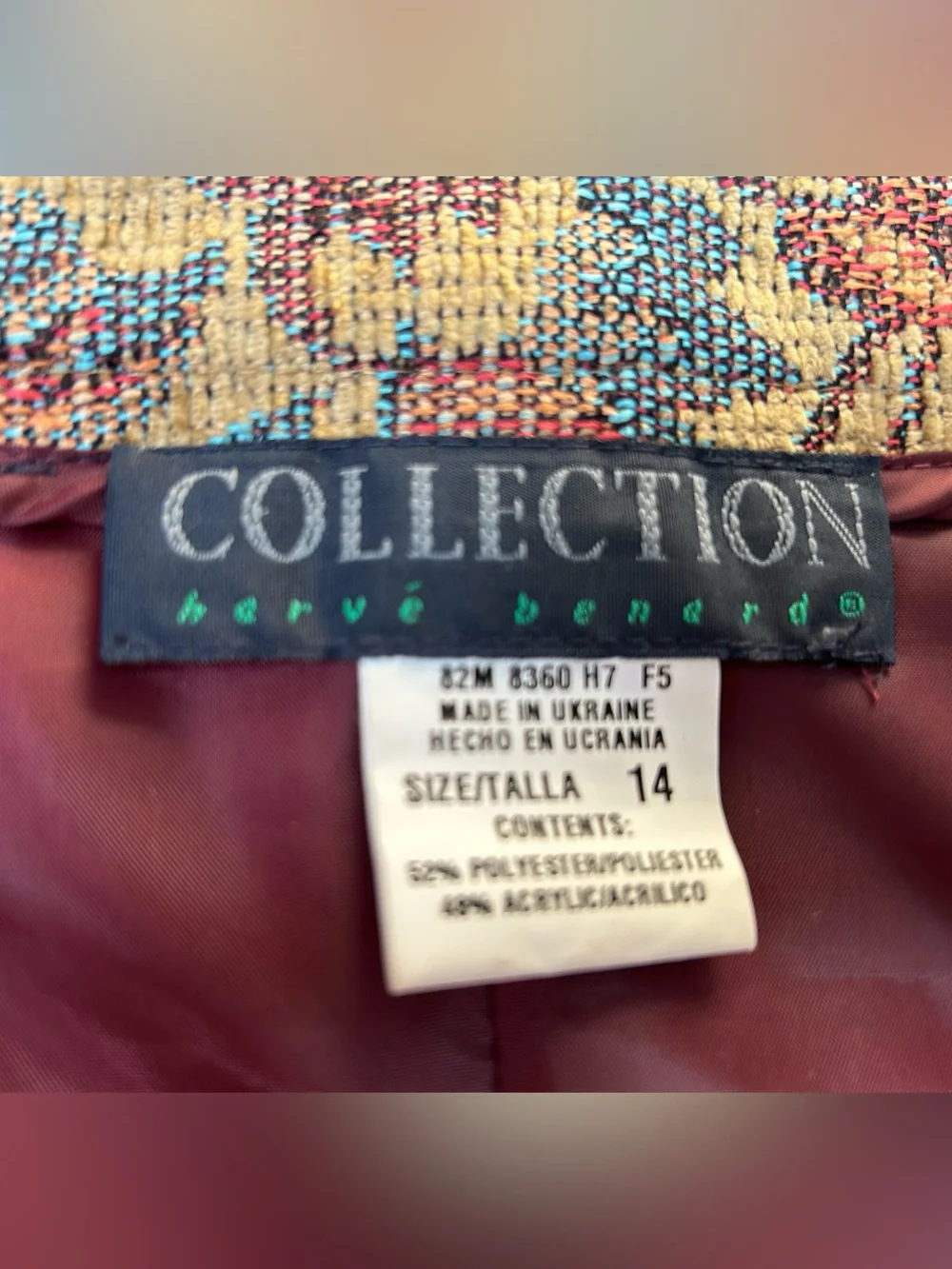 Floral Tapestry A-Line Skirt. Tan w/Rust&Blue Accents. Fully lined. Hidden zipr